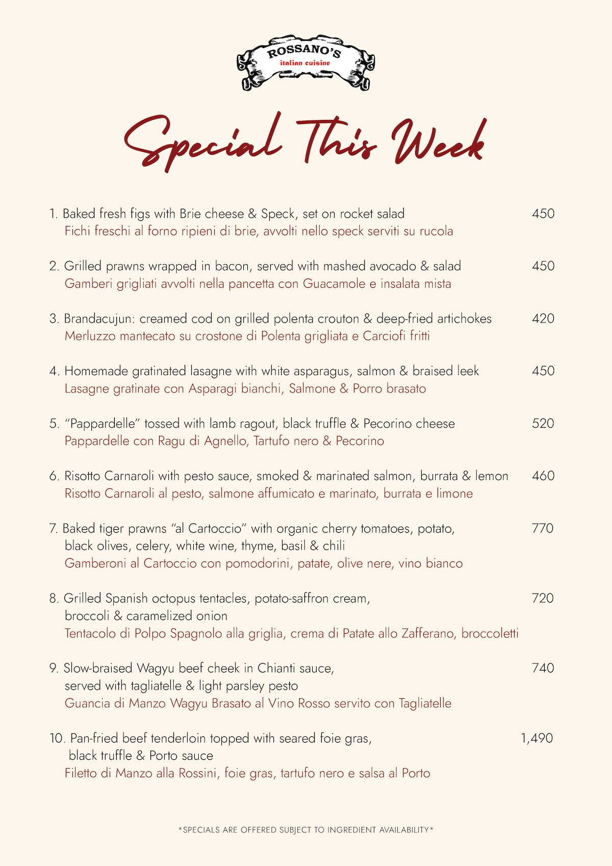 Rossanos Special